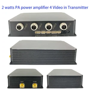 2-watts pa power amplifier 4-video input transmitter one-way video transmitter and two-way data transceiver
