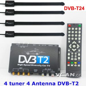 carro DVB-T2 4 sintonizador 4 antena