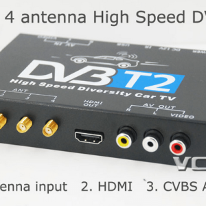 Car DVB-T2 4 Tuner 4 Antenna Digital TV Receiver for High speed auto mobile with USB movie player HDMI out HDTV DVB-T24 2