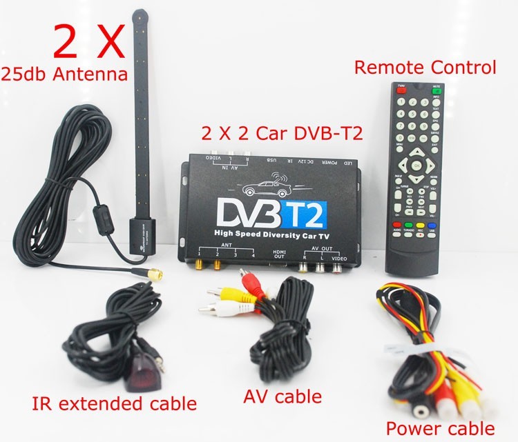 Carro DVB-T2 DVB-T de alta velocidade Receptor de TV Digital caixa automóvel DTV DVB-T221 31 Car DVB-T2 DVB-T High Speed Digital TV Receiver automobile DTV box DVB-T221 11