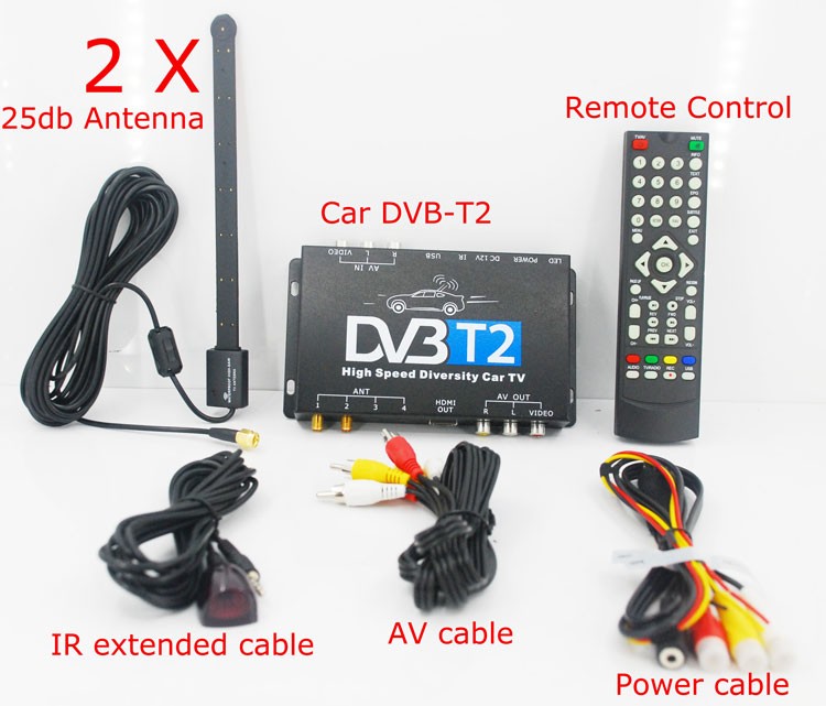 Carro DVB-T2 DVB-T de alta velocidade Receptor de TV Digital caixa automóvel DTV DVB-T221VB-T221 7 Car DVB-T2 automobile DTV box