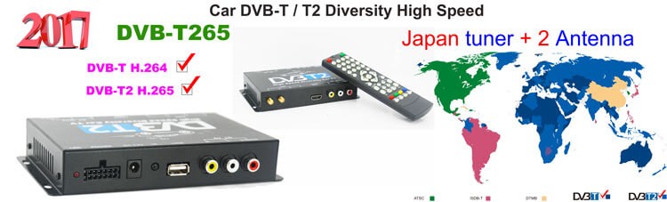 Germany DVB-T2 H265 HEVC Codec New Model DVB-T265 auto mobile digital car dvb-t2 tv receiver 24