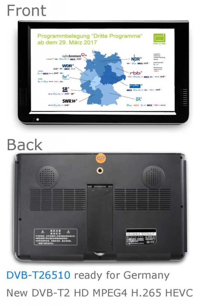 10 inch DVB-T2 H265 Digital TV Receiver compare 1