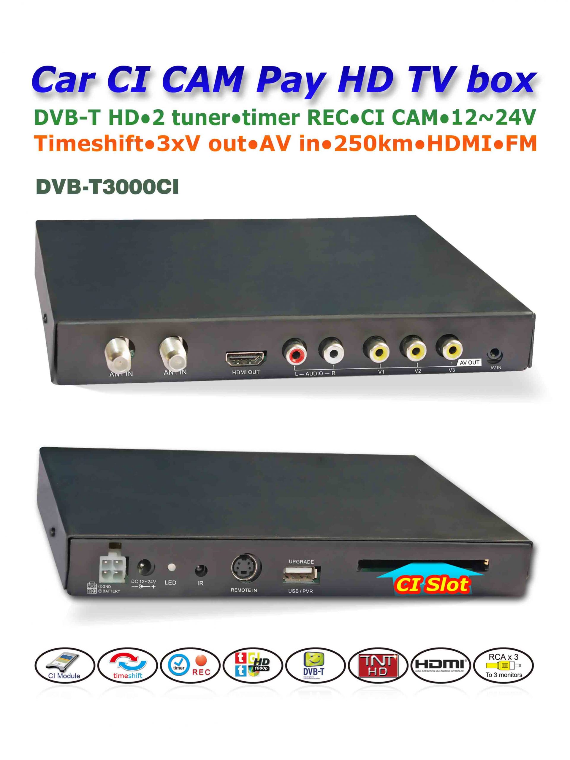 Latest Car DVB-T CI CAM Card auto mobile h264 tv box in 2022