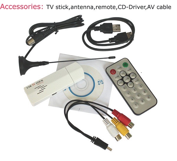 VCAN1010 USB Analog TV stick for PC 1 MINI AV input with VCD/DVD Player