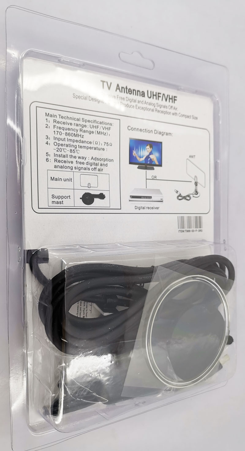 VCAN0992 Digital TV DVB-T2 UHF/VHF Flat antenna and No extra power required for home use 26