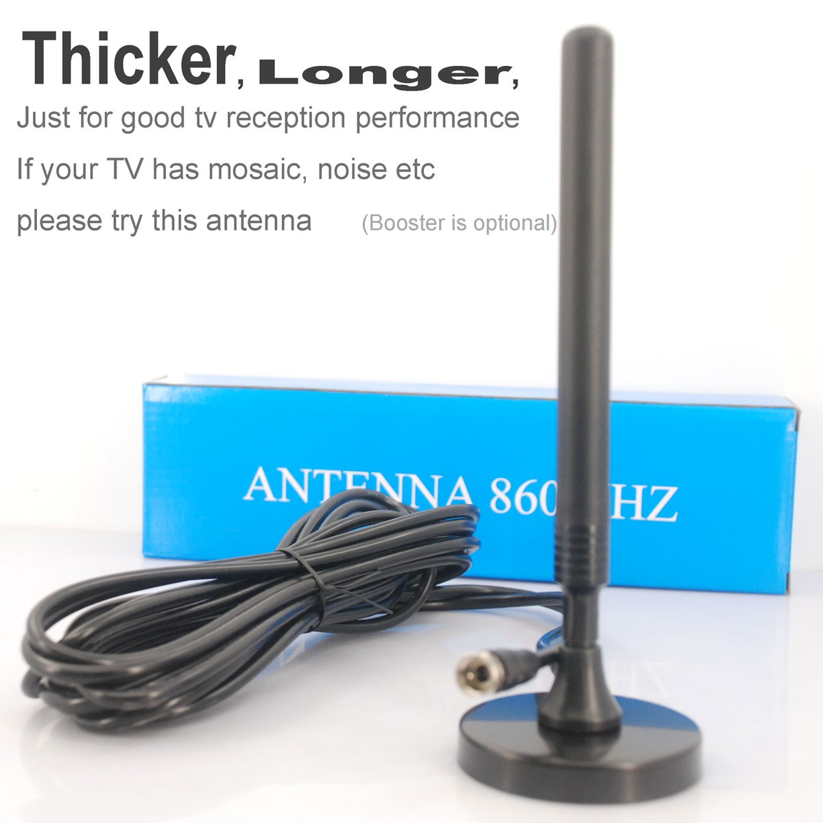 ISDB-T DVB-T2 ATSC Digital TV Antenna with magnet base aerial with signal enlarger MHZ860 Vcan1065 SMA F type IEC MCX 14