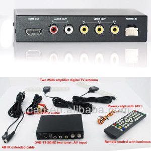 DVB-T2100HD Car DVB-T MPEG4 H.264 2 tuner Digital TV receiver 2 tuner 2 antenna DVB-T2100S 1