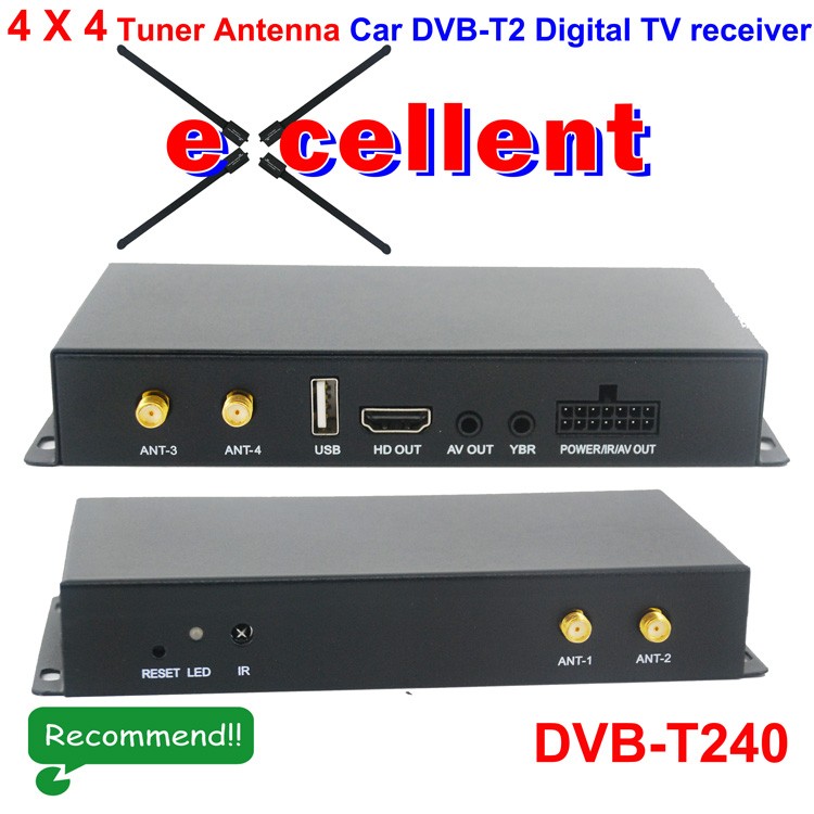 4 X 4 Siano Tuner diversité d'antenne de voiture dvb-t2 récepteur numérique 16 1