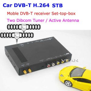Car DVB-T digital tv receiver 2 antenna tuner TNT TDT
