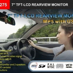 7inch Rearview Mirror Monitor Support MP5 Bluetooth