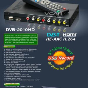 Car DVB-T Receiver MPEG4 H.264 2 tuner 2 diversity antenna Booster Recorder DVBT 5