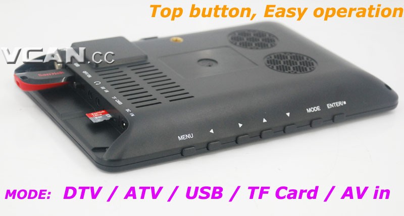 7 DVB-T2 7 inch Digital TV monitor Analog TV USB TF MP5 player AV in Rechargeable Battery 17