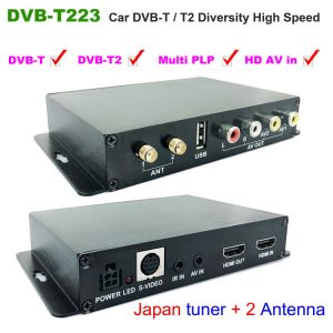 سيارة DVB-T2 DVB-T موضوع حزب العمال التقدمي استقبال التلفزيون الرقمي 2 هوائي التنوع المزدوج الجوي H264 MPEG4 HD عالية السرعة FTA STB