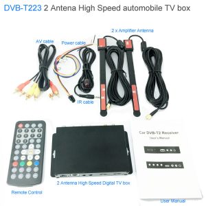 Car DVB-T2 DVB-T Multi PLP Digital TV Receiver 2 Antenna Diversity Dual Aerial H264 MPEG4 HD High Speed FTA STB 3