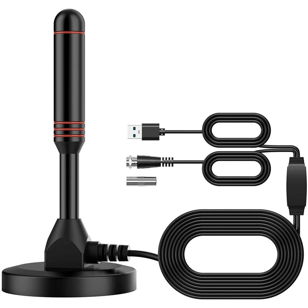 Indoor Portable Digital TV Antenna 30dB High Gain Indoor TV Antenna-Antenna Mast for DTT DTMB DVB-T ATSC DMB-T USB Receiver Portable with Stable Magnetic Base