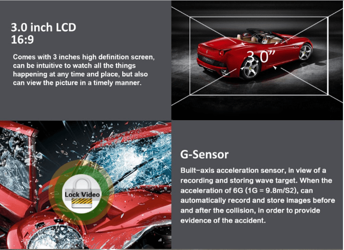 VVCAN1391 3 بوصة شاشة LCD 1080P عدسة مزدوجة كاميرا اندفاعة السيارة مع وظيفة التعرف على رقم لوحة السيارة12صورة VCAN1391 3inch LCD screen 1080P dual lens car dash camera with car plate number recognition function - Image 10