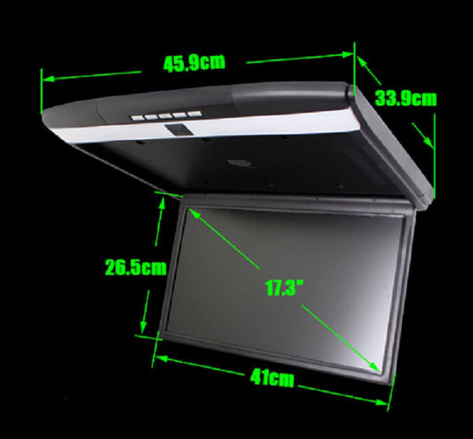 17.3 inch auto ceiling mount HDMI monitor USB SD HDMI player