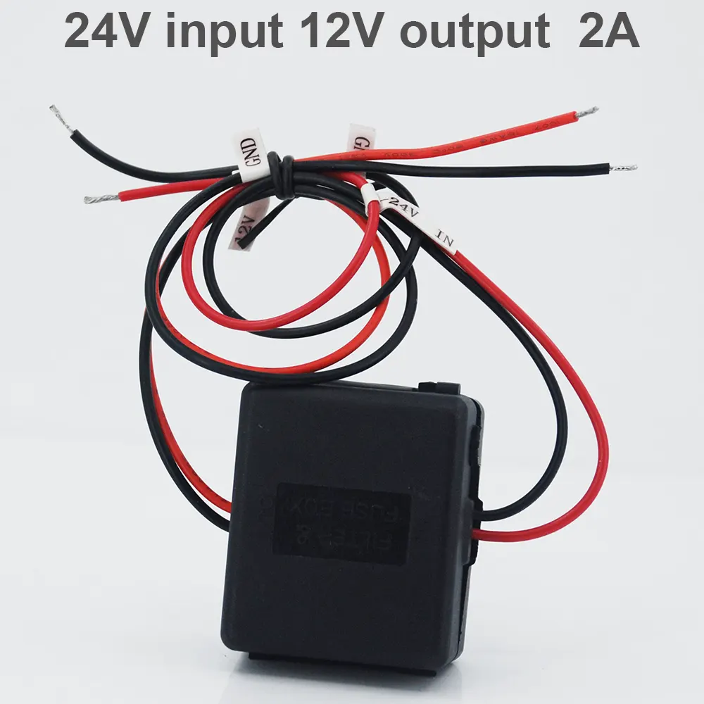 DC24V إلى 12 فولت سيارة محول شاحن الطاقة محول تيار مستمر/تيار مستمر محول منظم 24 فولت تنحى إلى 12 فولت الجهد المنخفض المخفض باك محول المركباتown to 12V Low Voltage Reducer Buck Transformer Vehicles 19 in truck power reduce down converter 30-24V input 12V output