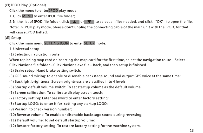 VCAN1294 user manual for 2 din GPS navigation DVD USB SD 14