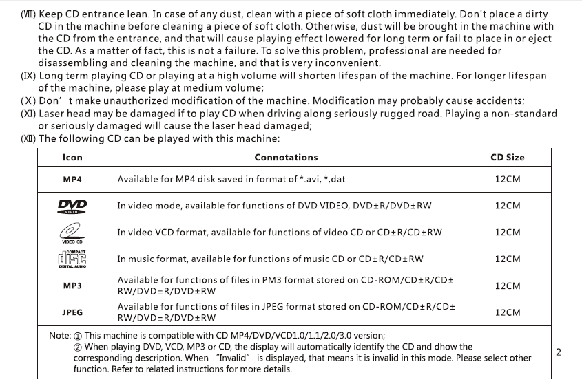 VCAN1294 user manual for 2 din GPS navigation DVD USB SD 3