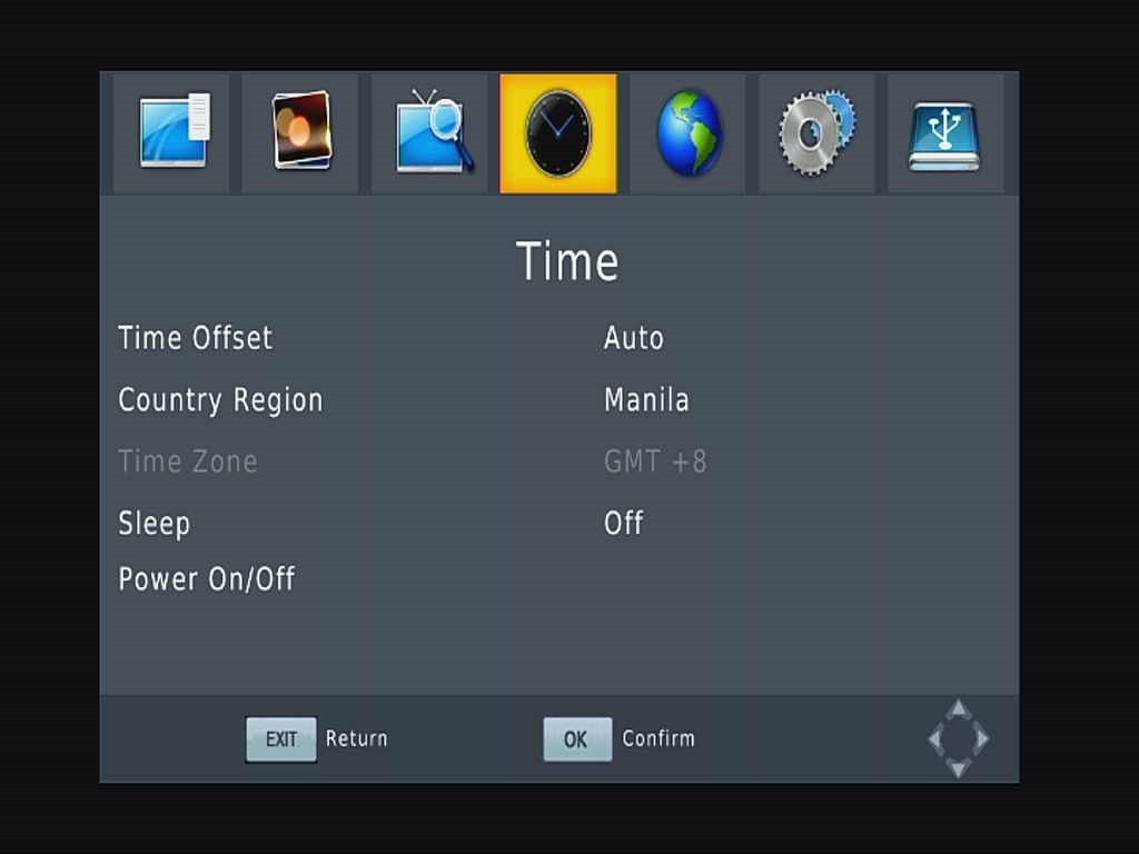 Car ISDB-T English OSD Menu Time setting