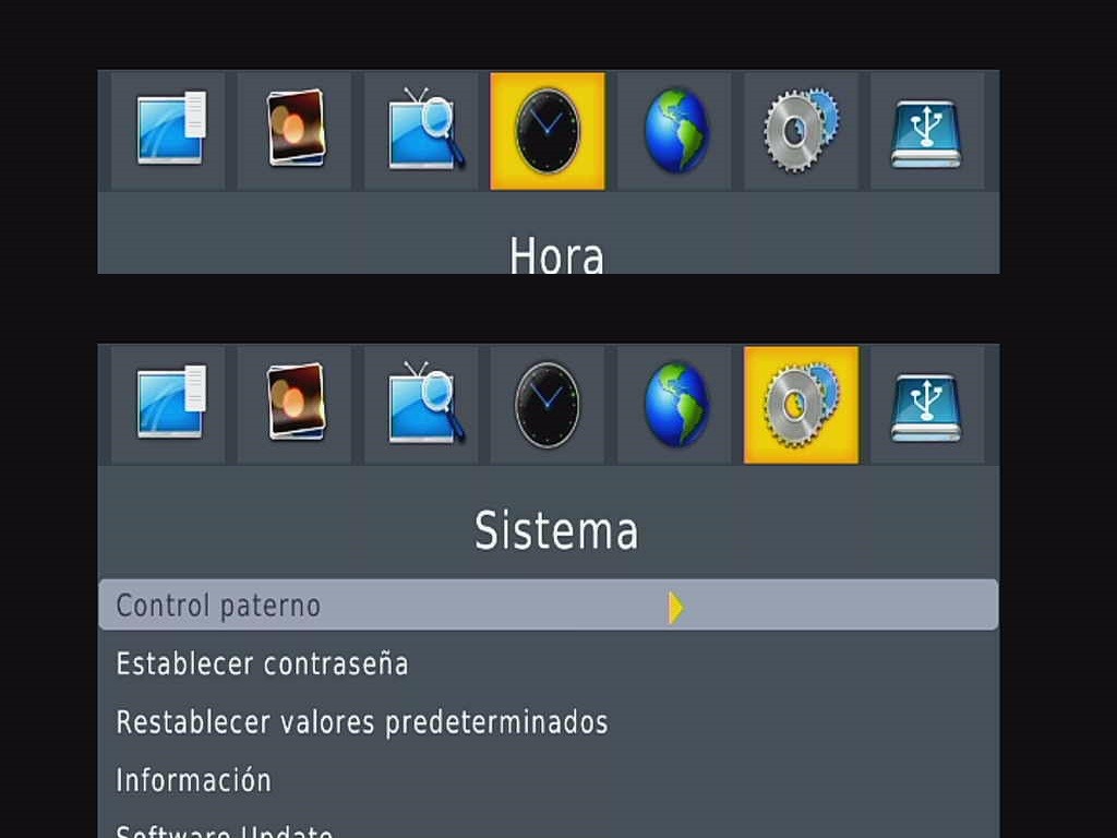 Samochód ISDB-T hiszpański OSD Menu T63Parental Guidance Menú Auto ISDB-T OSD España orientación de los padres