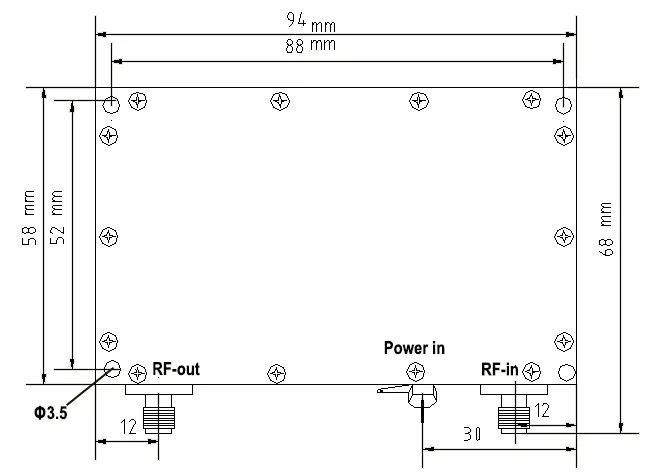 5 watts cofdm power amplifier PA dimension