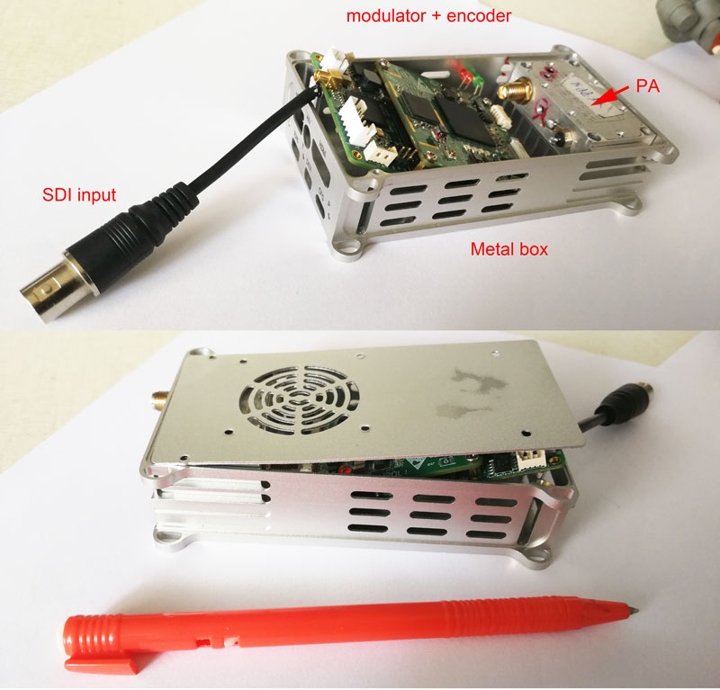 COFDM Modulator H264 encoder SDI inut SDI Camera in metal box CNC
