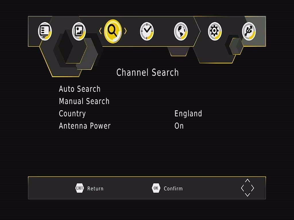 DVB-T265 Channel OSD menu