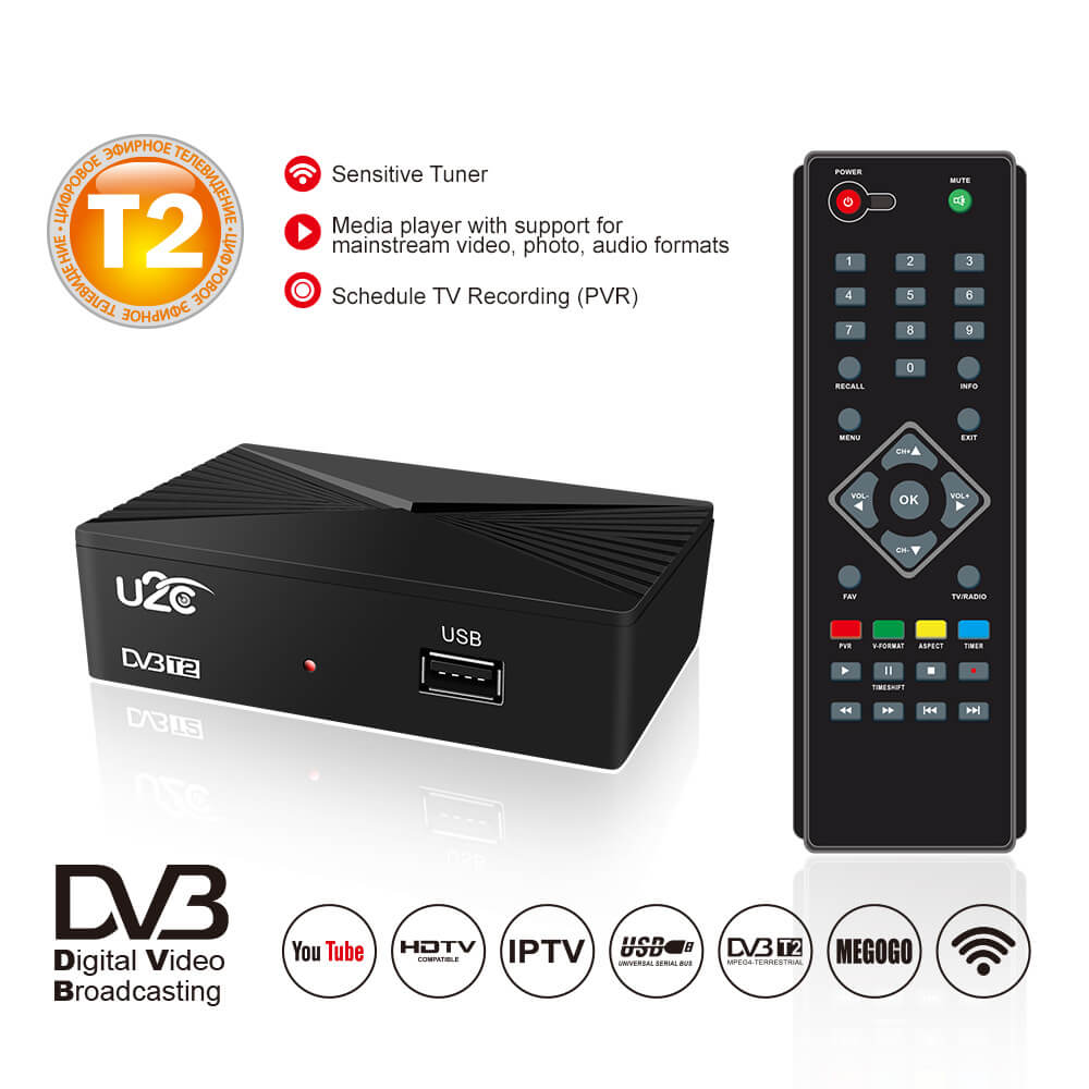 Home STB DVB-T2 90mm factory price HD digital tv box receiver 1