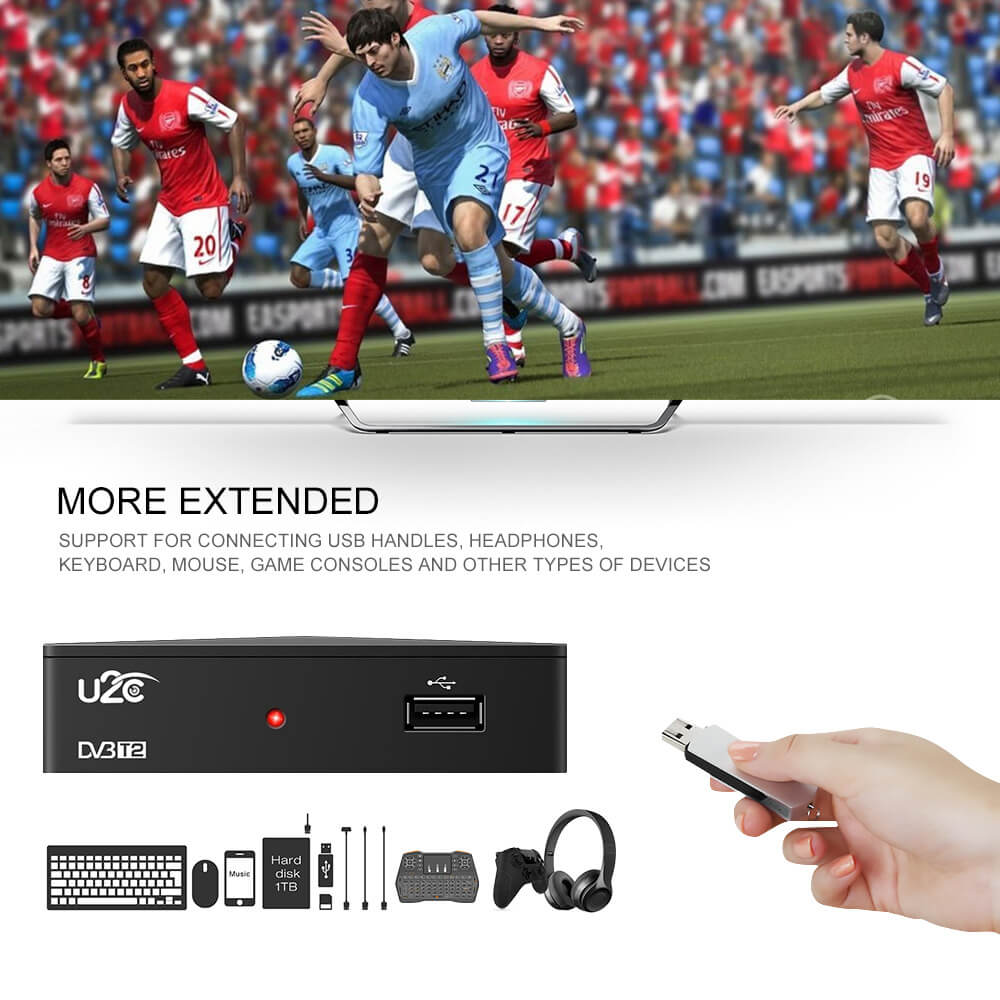 Home STB DVB-T2 90mm factory price HD digital tv box receiver 7