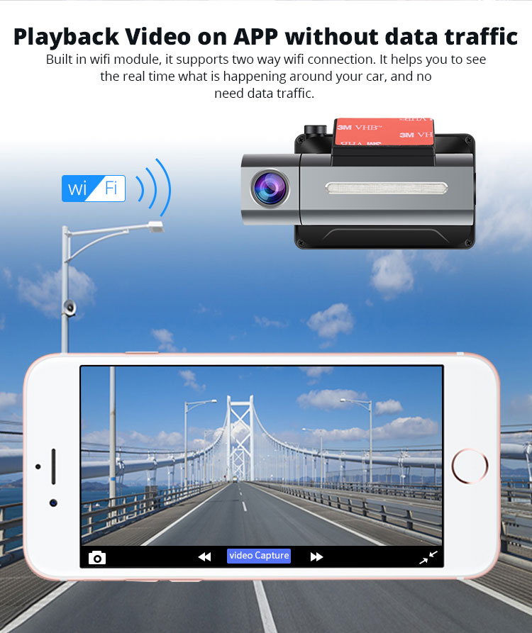 Android DVR dashcam car camera 3.0 inch full 1080 HD GPS logger dual camera video recorder Vcan1608 24