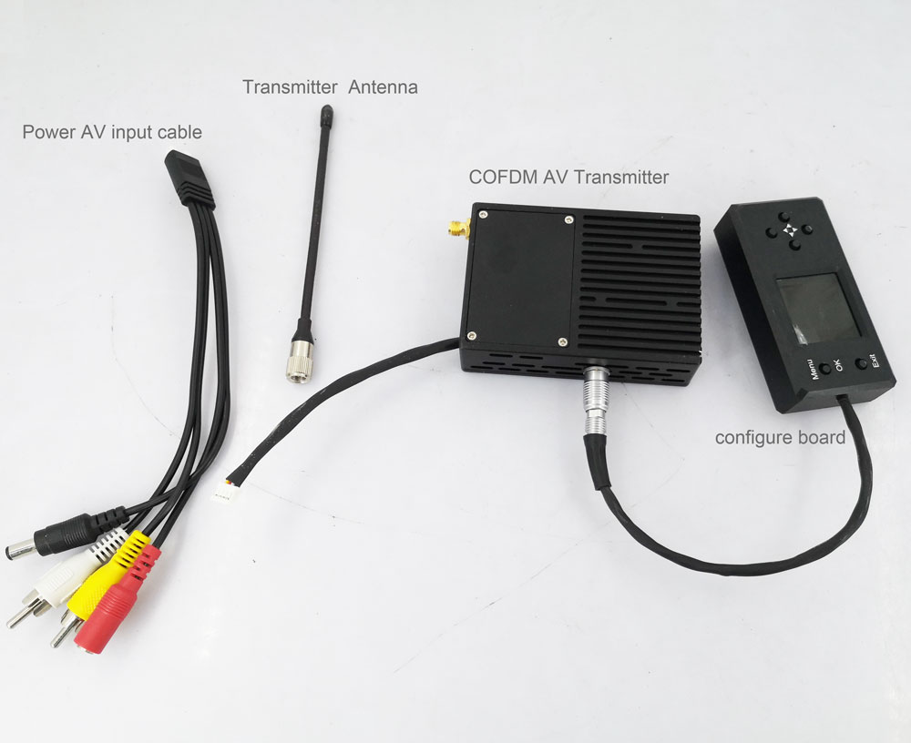 COFDM 視頻發射器-接收器 AV 輸入 HDMI 輸出 FPVir無線10km-15km-30km遠距離更便宜更遠COFDM-912T cofdm transmitter