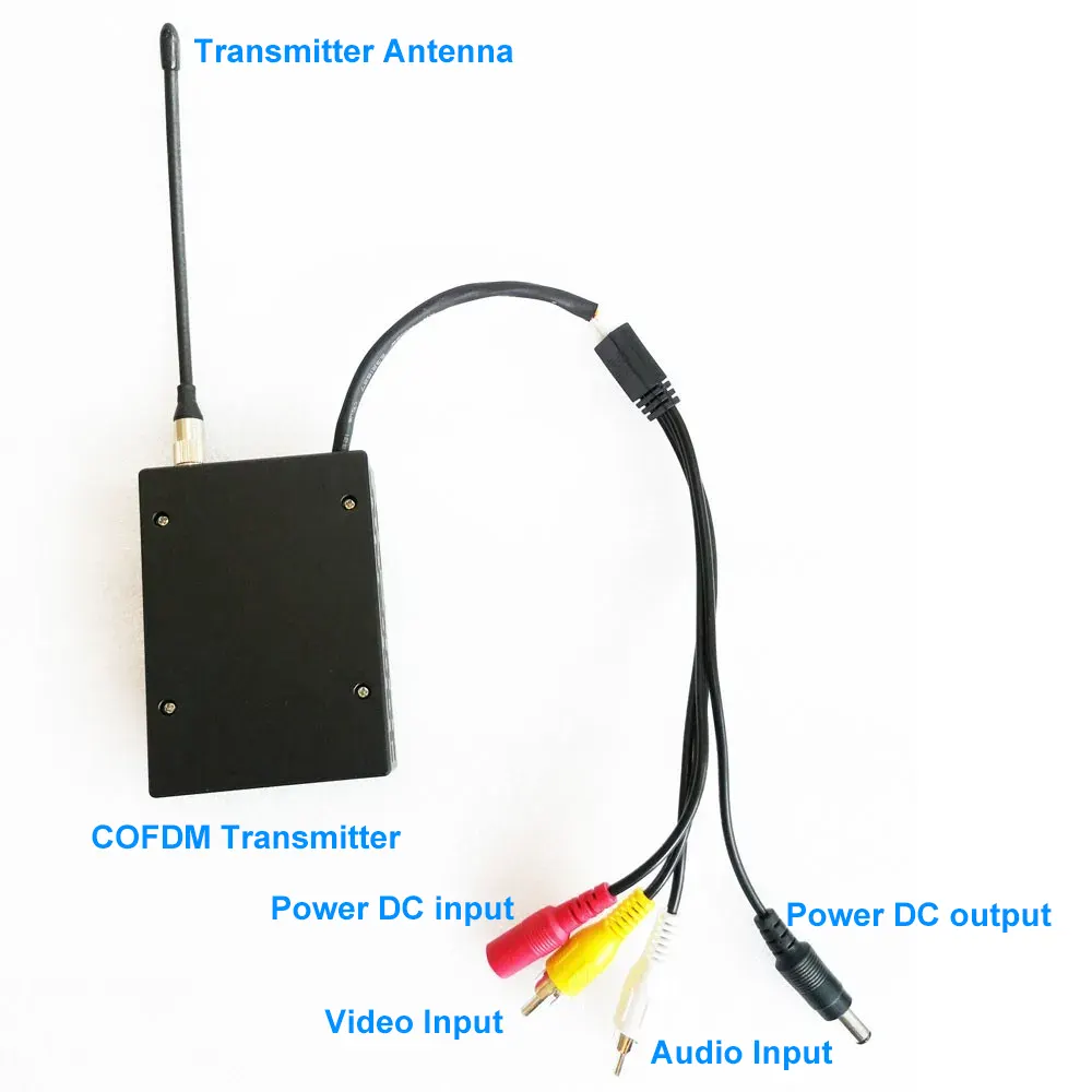 COFDM 視頻發射器-接收器 AV 輸入 HDMI 輸出 FPVm-無線10km-15km-30km遠距離更便宜更遠COFDM-912T mini-COFDM-AV-720P-Wireless-Video-Transmitter-TX-picture-transmission