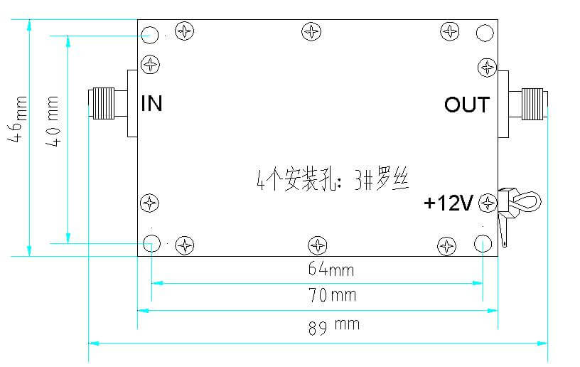 2w power amplifier dimension