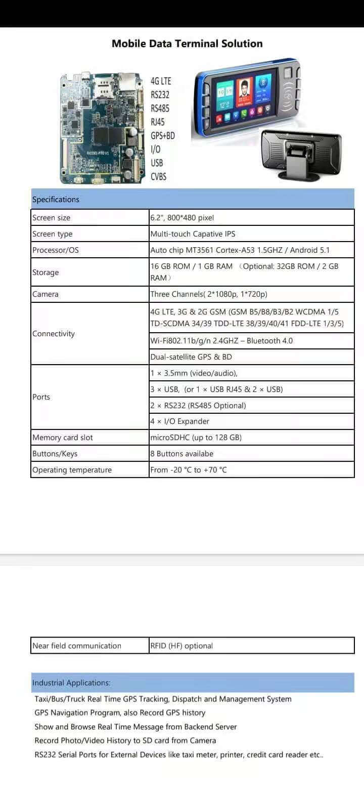 mobile data terminal android taxi china factory