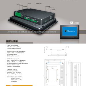 7 inch Embedded PC Mobile Data Terminal MDT Touch screen panel GK-7000 5