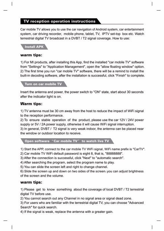 WIFI DVB-T2 Tuner Digital TV DVB-T Receiver for Android phone and pad Vcan1654 26