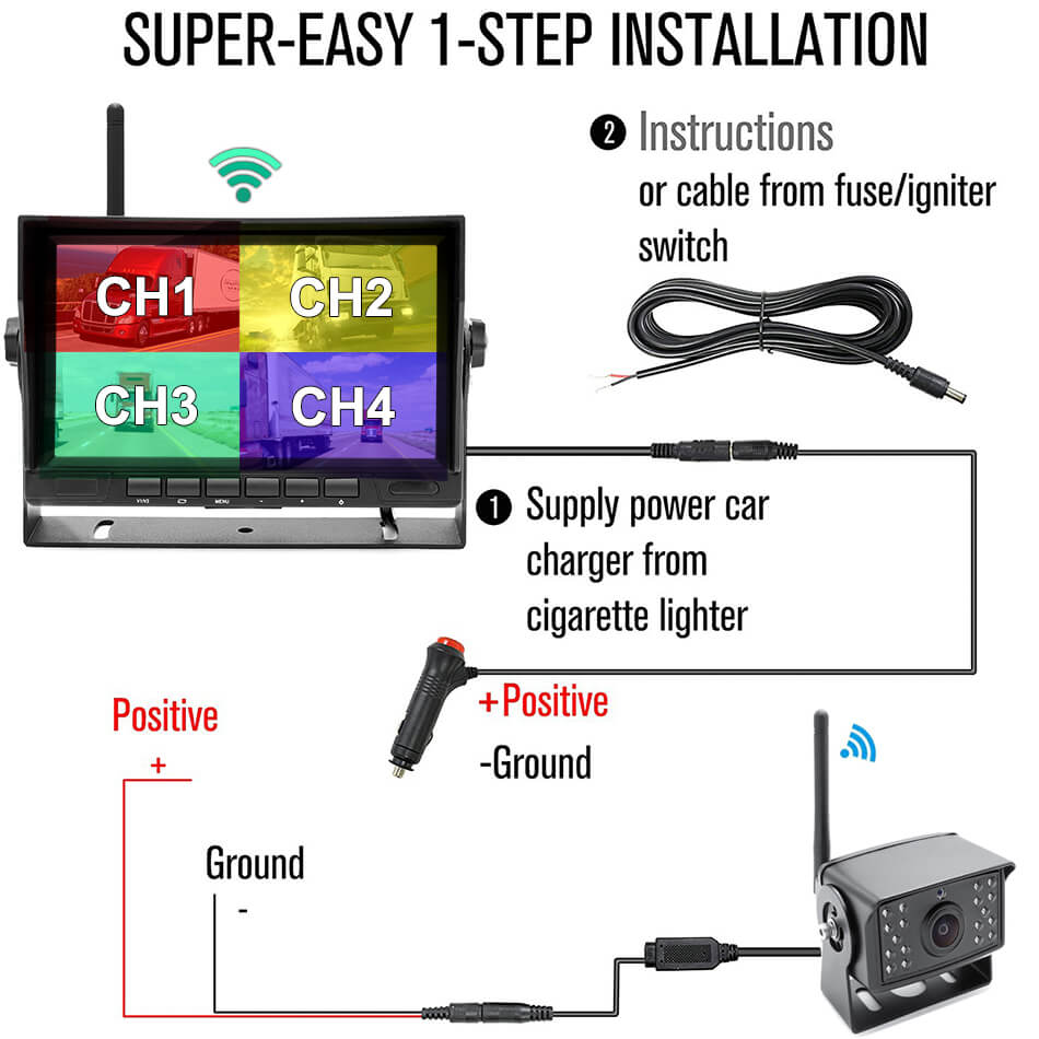 7 inch Truck DVR Quad Monitor with HD Night Vision Camera for Truck vehicle with SD card Vcan1667 26