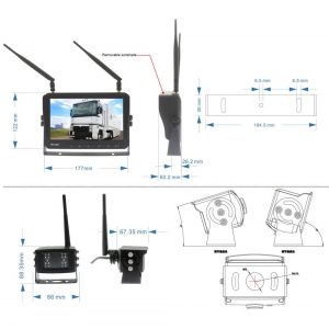7 inch Truck DVR Quad Monitor with HD Night Vision Camera for Truck vehicle with SD card Vcan1667 2