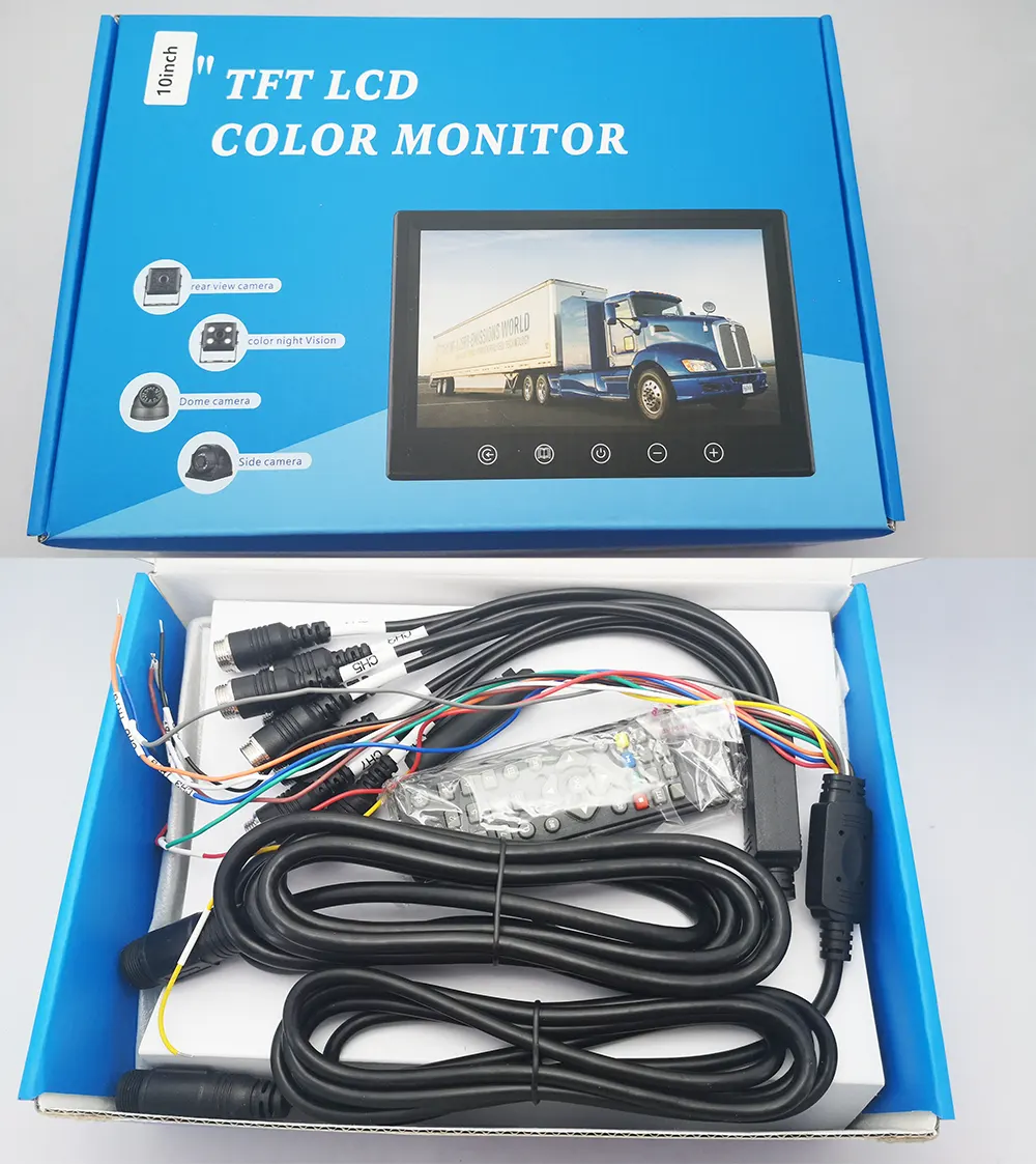 10 inch quad monitor giftbox split screen for camera