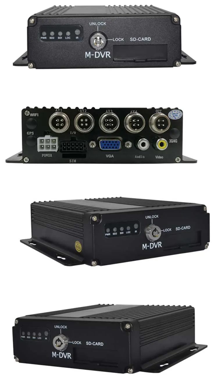 4 CH mobile DVR MDVR 1080P H.264 Vehicle Bus Truck SD four Channel AHD RCA-2