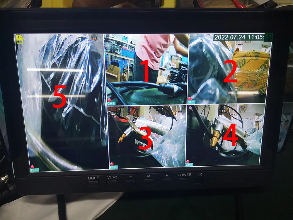 5 five split screen monitor dvr recorder