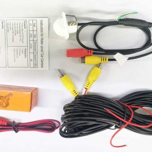 small straw hat rearview camera with 3 switches cuttable cable for parking guideline on/off, horizontal mirror on/off, vertical mirror on/off 5