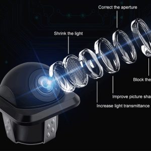 small straw hat rearview camera with 3 switches cuttable cable for parking guideline on/off, horizontal mirror on/off, vertical mirror on/off 6