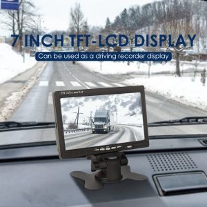 7 inch Car Monitor TFT LCD Rearview Display 2 Way Video Input PAL NTSC 12V Home Security Surveillance Automotive 3