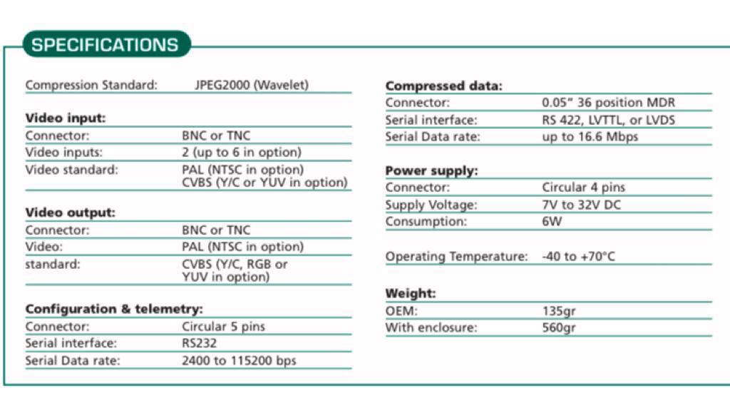 video encoder for CVBS video input and compressed data output in PCM