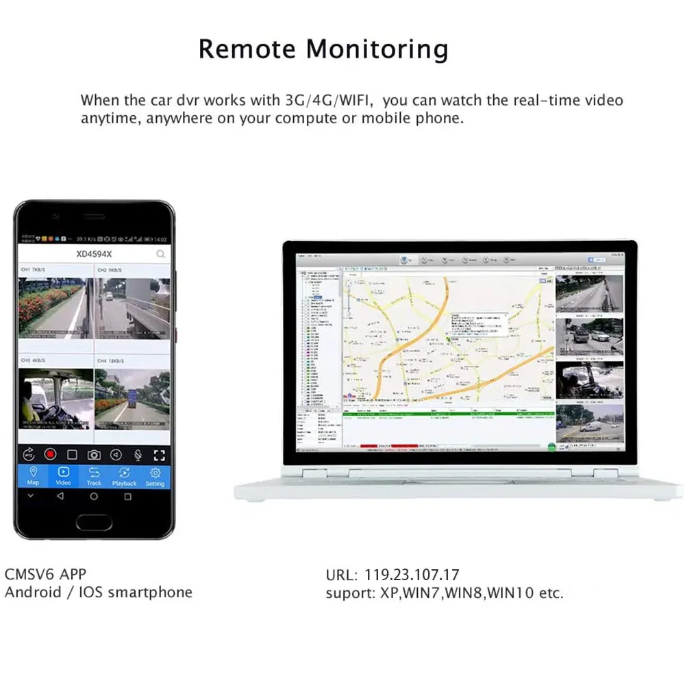 CMS 6 for 4 Channel MDVR for car bus track Vehicle 2