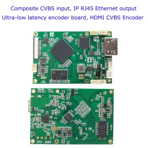 Composite CVBS input IP RJ45 Ethernet output Ultra-mababang latency encoder board, HDMI CVBS Encoder